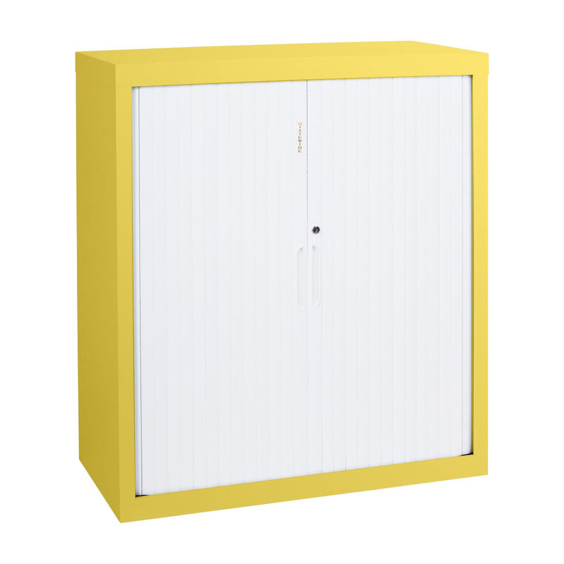 Statewide 900 mm Wide Tambour Door Cupboards With Shelves 2 Standard Shelves 675 H x 900 W x 455 D Lemon Yellow
