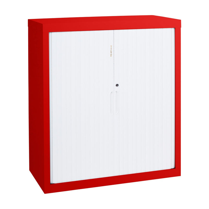 Statewide 900 mm Wide Tambour Door Cupboards With Shelves 2 Standard Shelves 675 H x 900 W x 455 D Signal Red