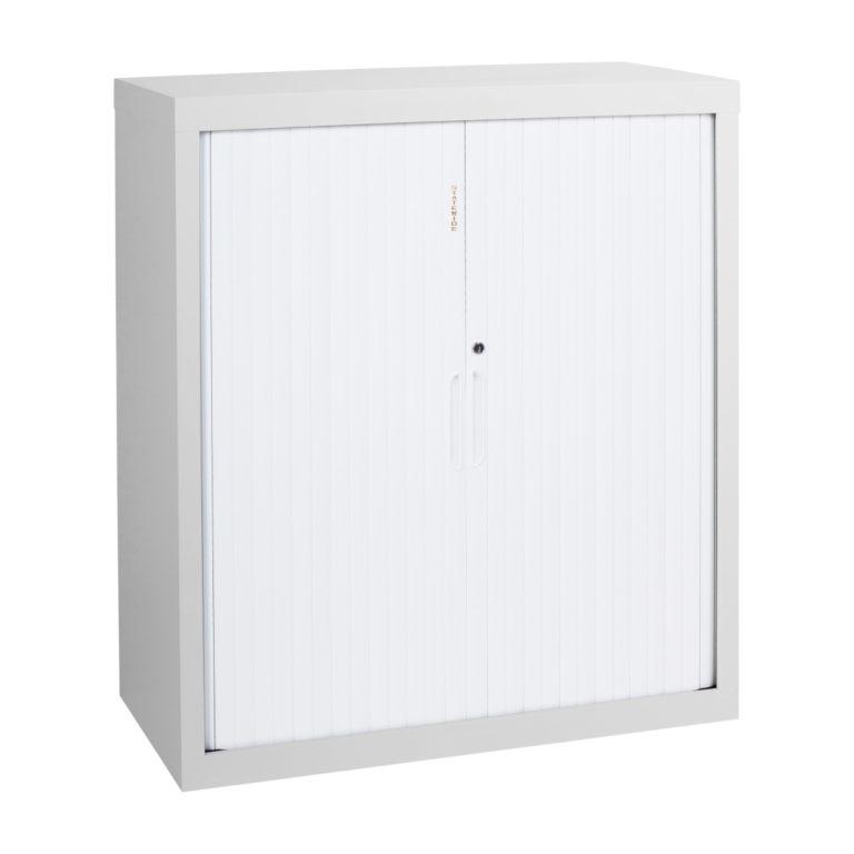 Statewide 900 mm Wide Tambour Door Cupboards With Shelves 2 Standard Shelves 675 H x 900 W x 455 D White Birch