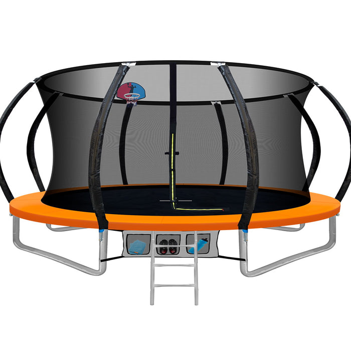 Everfit 14FT Trampoline Round Trampolines With Basketball Hoop Kids Present Gift Enclosure Safety Net Pad Outdoor