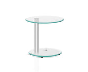 Artiss Side Coffee Table Bedside Furniture Oval Tempered Glass Top 2 Tier