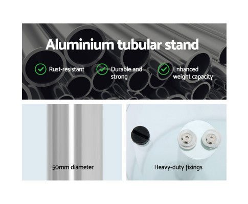 Artiss Side Coffee Table Bedside Furniture Oval Tempered Glass Top 2 Tier