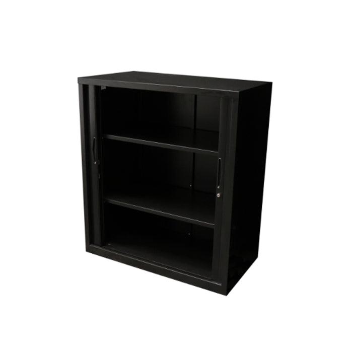 Rapidline GO Tambour Door 1200mm Wide Cupboard With Shelves 1016mm 2 Shelves Black