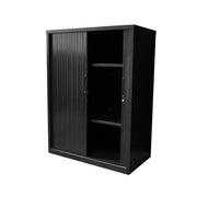 Rapidline GO Tambour Door 1200mm Wide Cupboard With Shelves 1200mm 2 Shelves Black