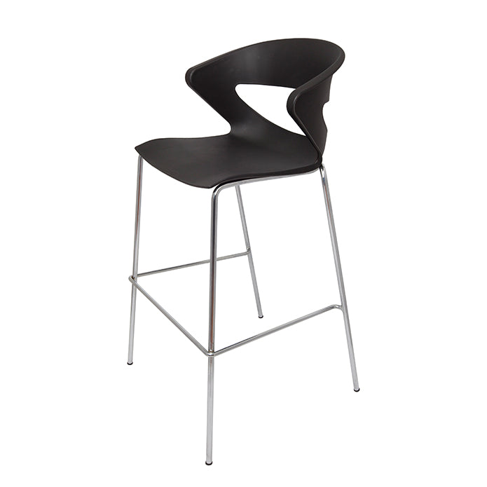 Rapidline Polypropylene Shell Bar Stool Black