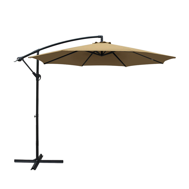 Instahut 3M Cantilevered Outdoor Umbrella Beige