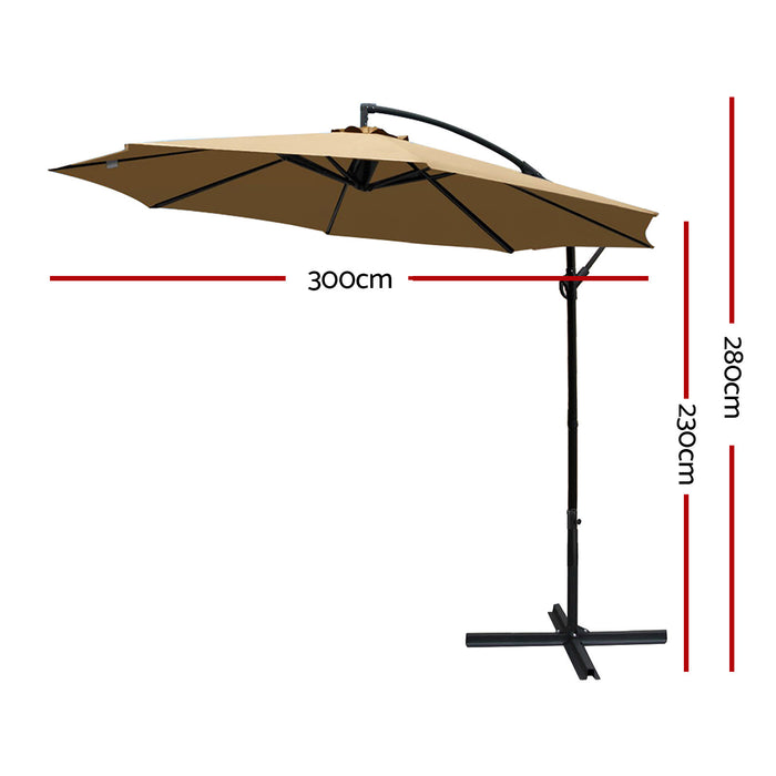 Instahut 3M Cantilevered Outdoor Umbrella