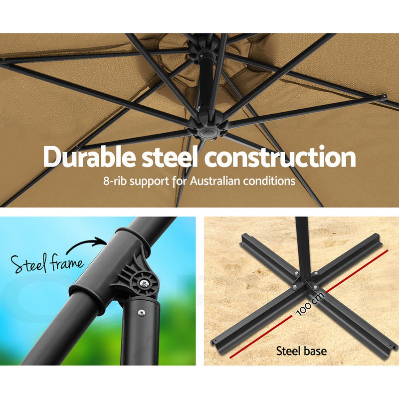 Instahut 3M Cantilevered Outdoor Umbrella