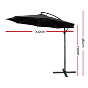 Instahut 3M Cantilevered Outdoor Umbrella