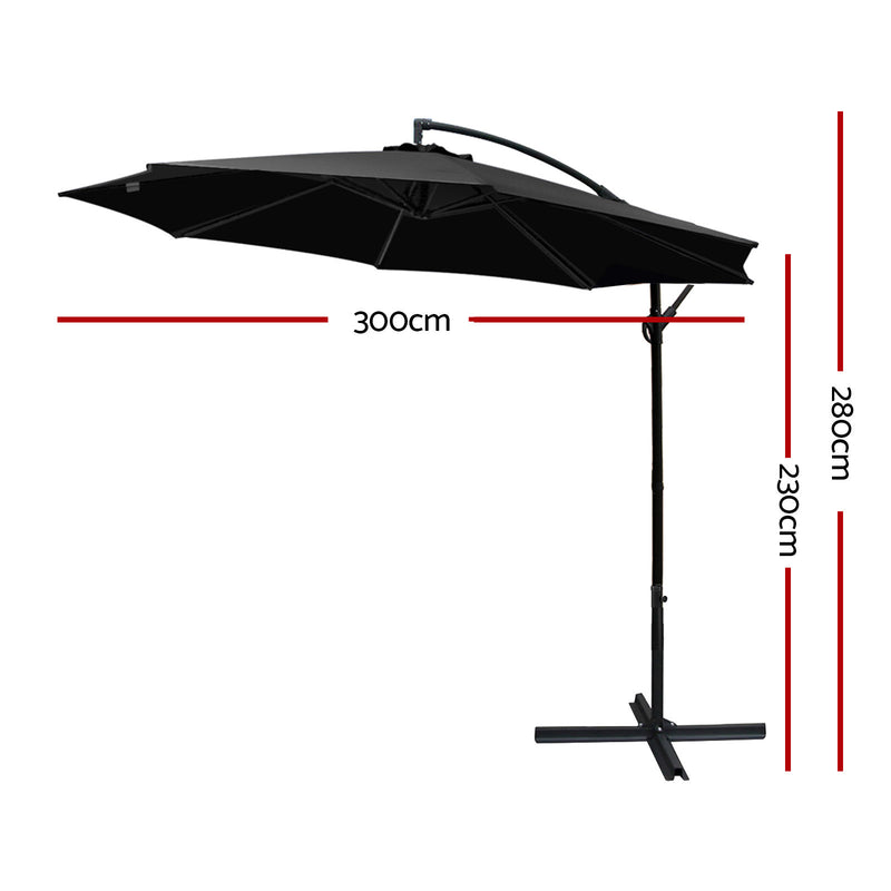 Instahut 3M Cantilevered Outdoor Umbrella