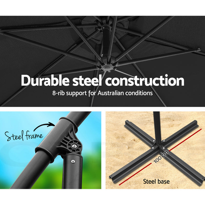 Instahut 3M Cantilevered Outdoor Umbrella