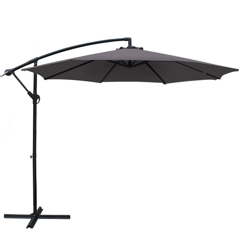 Instahut 3M Cantilevered Outdoor Umbrella Charcoal