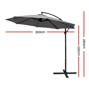 Instahut 3M Cantilevered Outdoor Umbrella