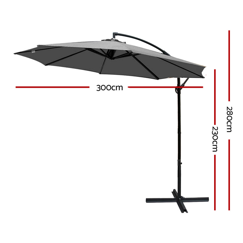 Instahut 3M Cantilevered Outdoor Umbrella