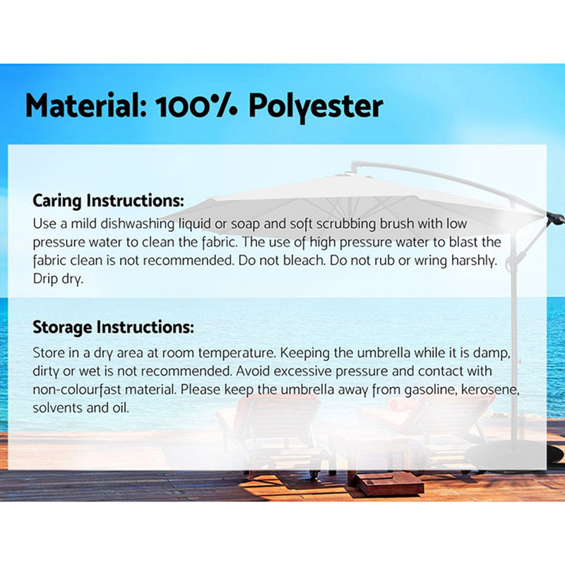 Instahut 3M Cantilevered Outdoor Umbrella