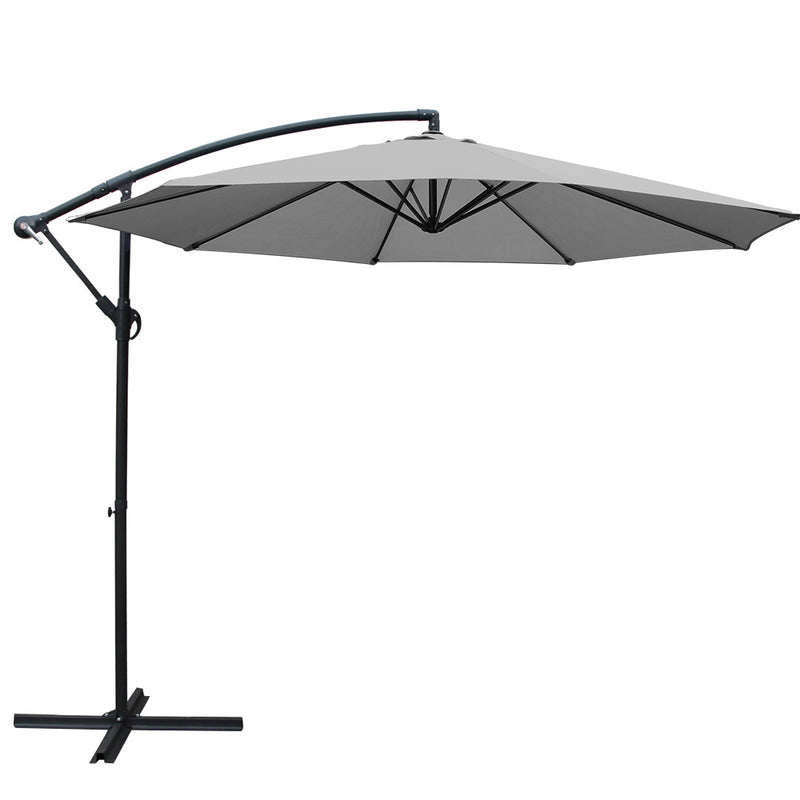 Instahut 3M Cantilevered Outdoor Umbrella Grey