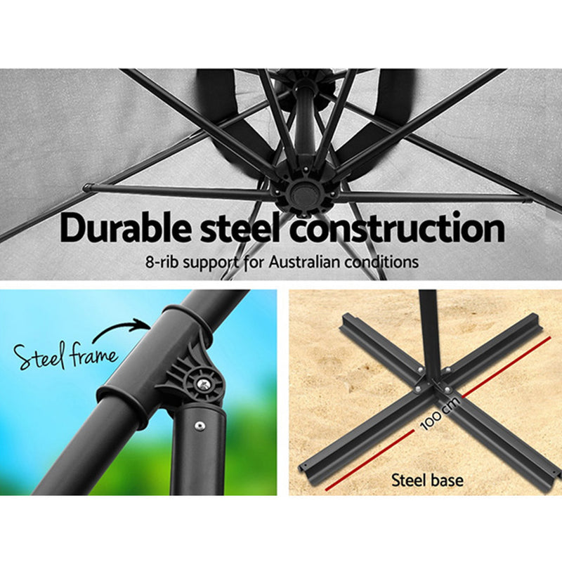Instahut 3M Cantilevered Outdoor Umbrella