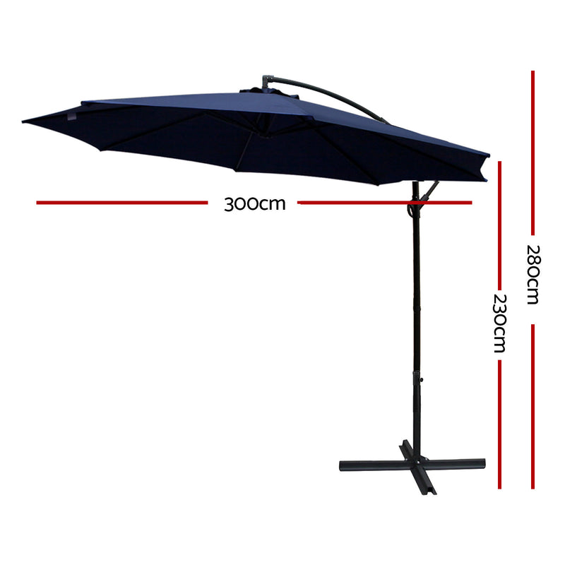 Instahut 3M Cantilevered Outdoor Umbrella
