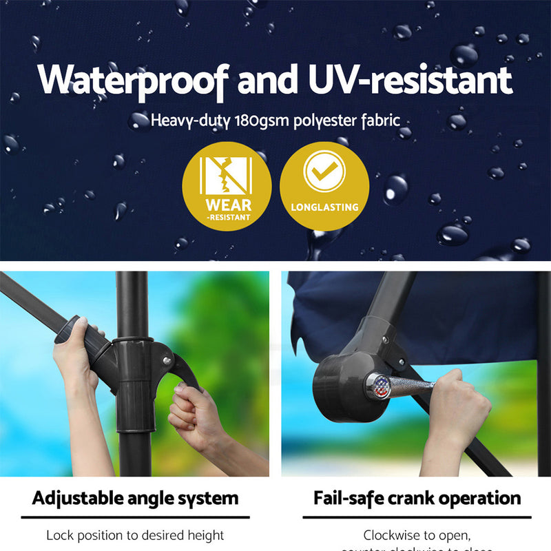 Instahut 3M Cantilevered Outdoor Umbrella