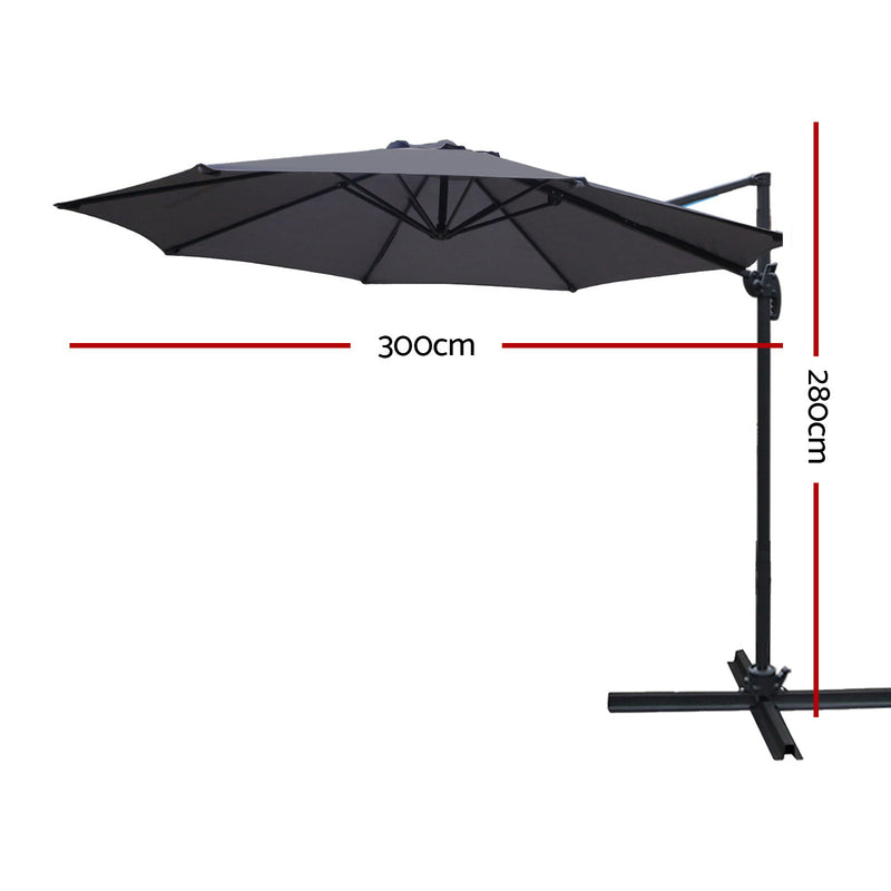 Instahut 3M Roma Outdoor Furniture Garden Umbrella 360 Degree