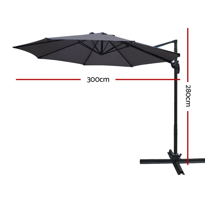 Instahut 3M Roma Outdoor Furniture Garden Umbrella 360 Degree