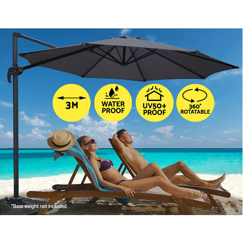Instahut 3M Roma Outdoor Furniture Garden Umbrella 360 Degree