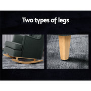 Artiss Rocking Armchair Feeding Chair Fabric Armchairs Lounge