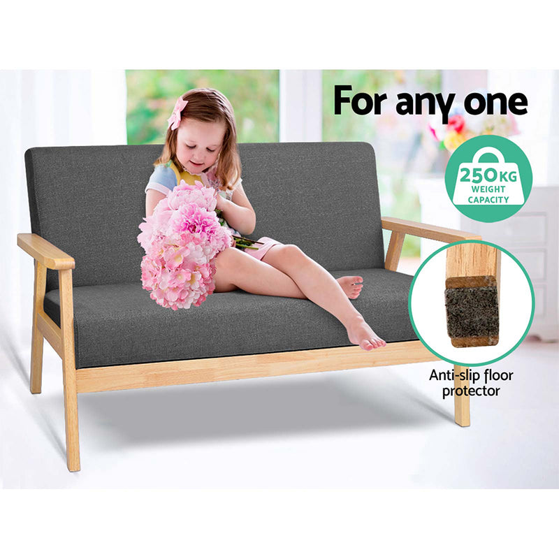 Artiss 2 Seater Fabric Sofa Chair