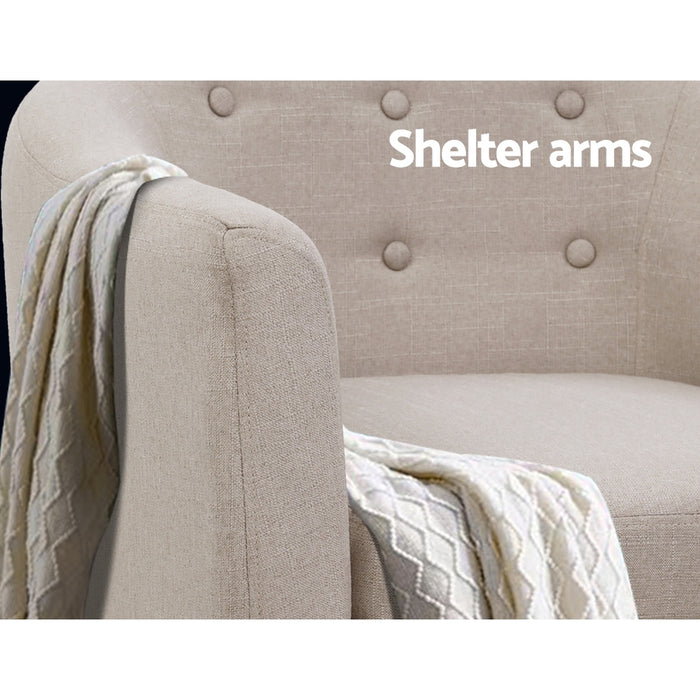Artiss Adora Armchair Tub Chair Single Accent Armchairs Sofa Lounge Fabric