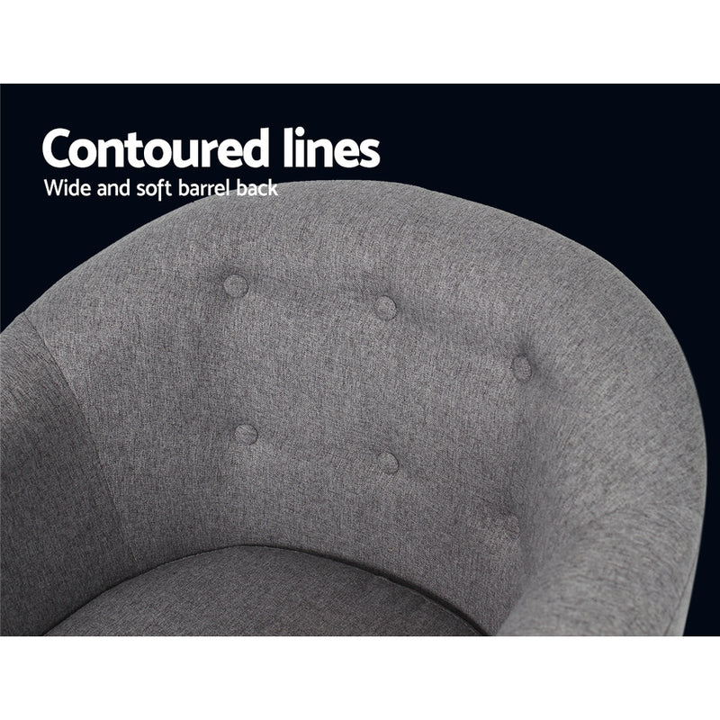 Artiss Adora Armchair Tub Chair Single Accent Armchairs Sofa Lounge Fabric