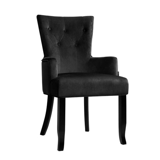 Artiss Dining Chairs French Provincial Chair Velvet Fabric Timber Retro