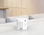 Quad-Sided, Pop Up Power Point w/ 2x USB, 1x HDMI, 1x RJ45 & Qi White