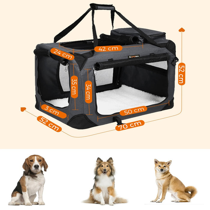 FEANDREA Dog Kennel Transport Box Folding Fabric Pet Carrier