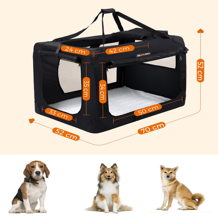 FEANDREA Dog Kennel Transport Box Folding Fabric Pet Carrier