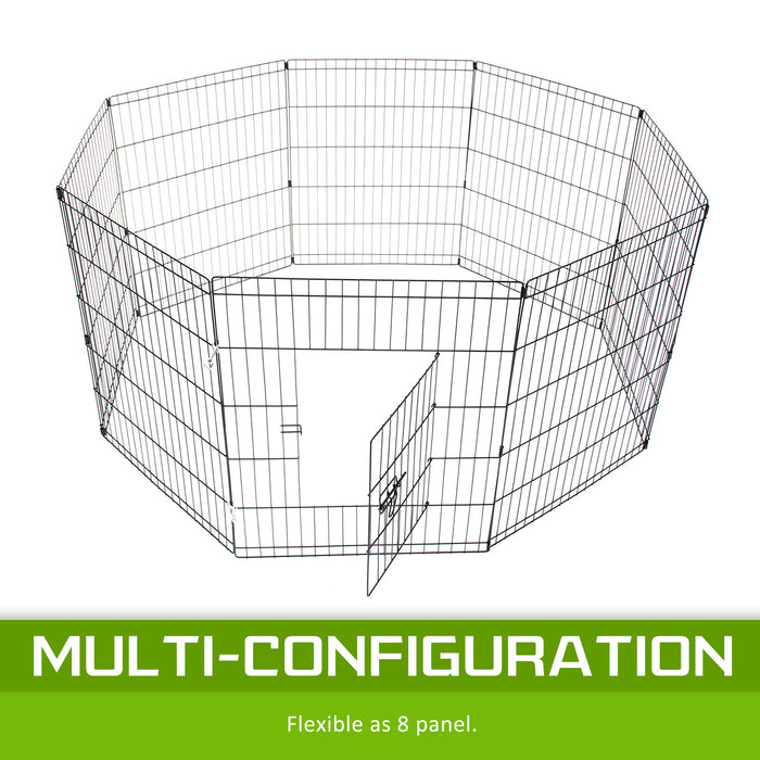 Paw Mate Pet Playpen 8 Panel Foldable Dog Exercise Enclosure Fence Cage