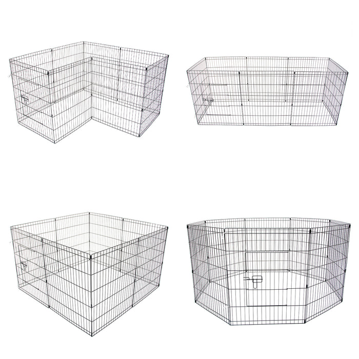 Paw Mate Pet Playpen 8 Panel Foldable Dog Exercise Enclosure Fence Cage