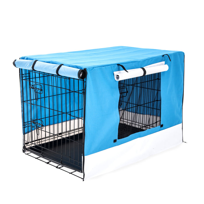 Paw Mate Wire Dog Cage Foldable Crate Kennel with Tray + Cover Combo