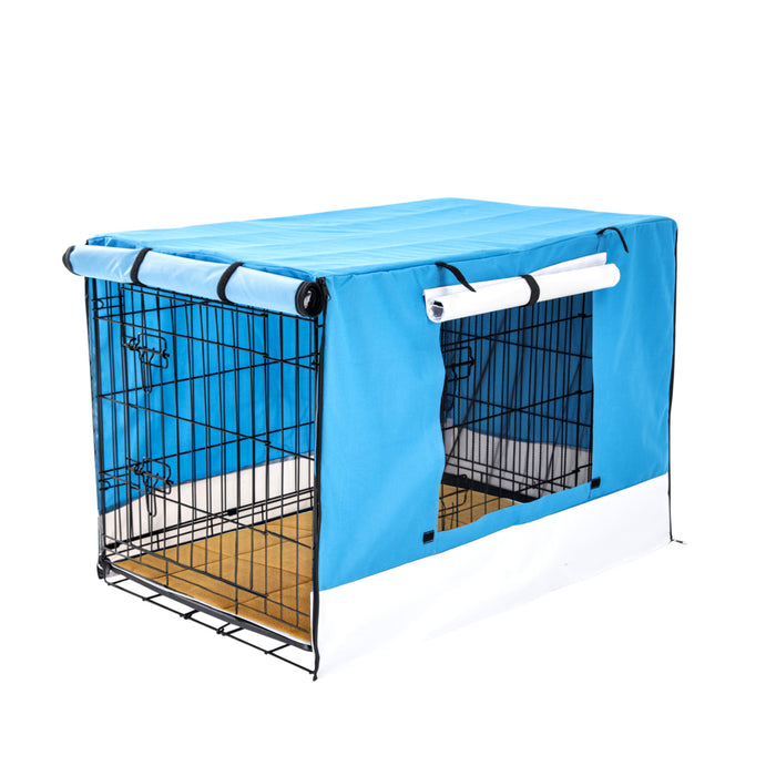Paw Mate Wire Dog Cage Crate with Tray + Cushion Mat + Cover Combo