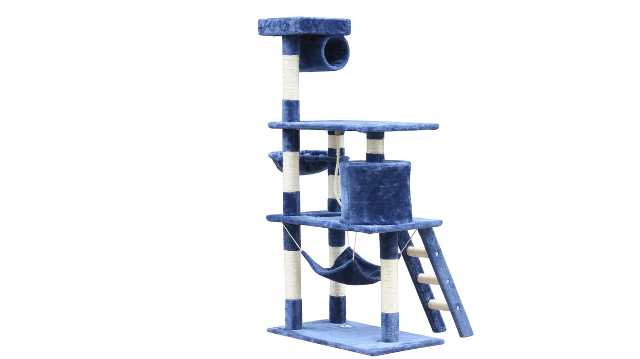 YES4PETS 140 cm Cat Scratching Post Tree W ladder & Hammock