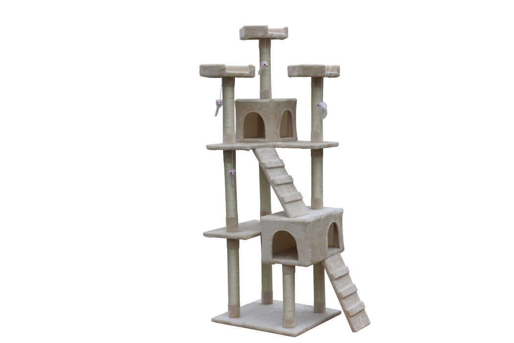 YES4PETS 180 cm Cat Kitten Scratching Post Tree W ladder