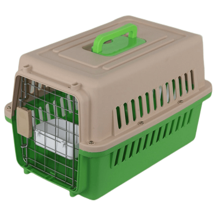 New Medium Dog Cat Rabbit Crate Pet Airline Carrier Cage With Bowl & Tray