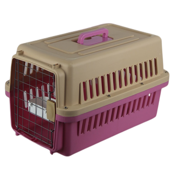 New Medium Dog Cat Rabbit Crate Pet Airline Carrier Cage With Bowl & Tray