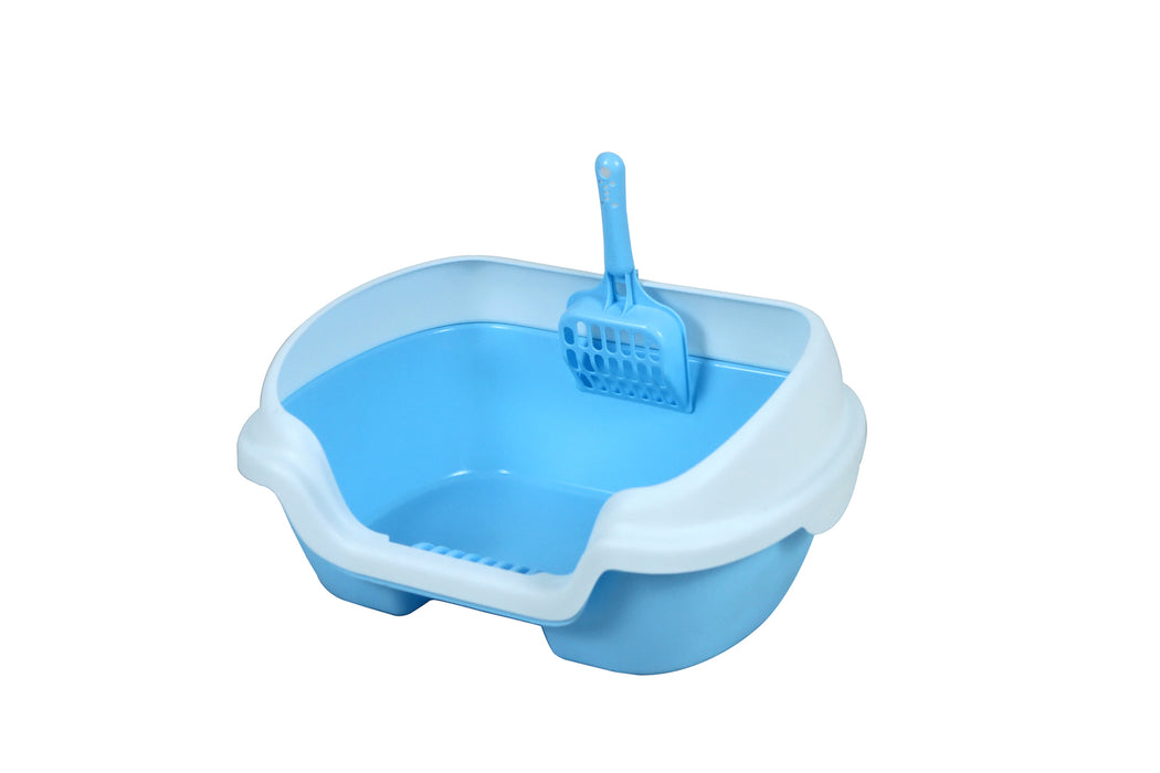 Small Portable Cat Kitten Rabbit Toilet Litter Box Tray with Scoop