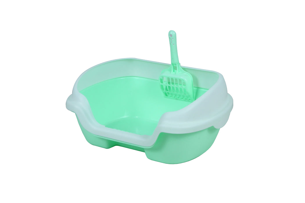 Small Portable Cat Kitten Rabbit Toilet Litter Box Tray with Scoop