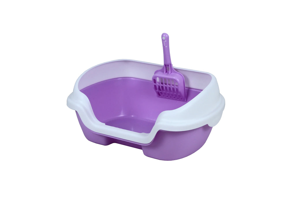 Small Portable Cat Kitten Rabbit Toilet Litter Box Tray with Scoop