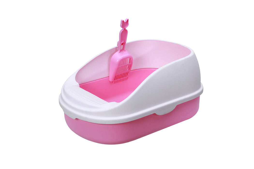 Medium Portable Cat Toilet Litter Box Tray with Scoop