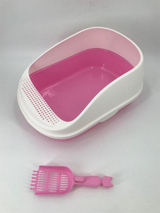 Large Portable Cat Toilet Litter Box Tray House with Scoop