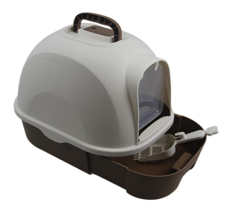Large Hooded Cat Toilet Litter Box Tray House With Drawer and Scoop