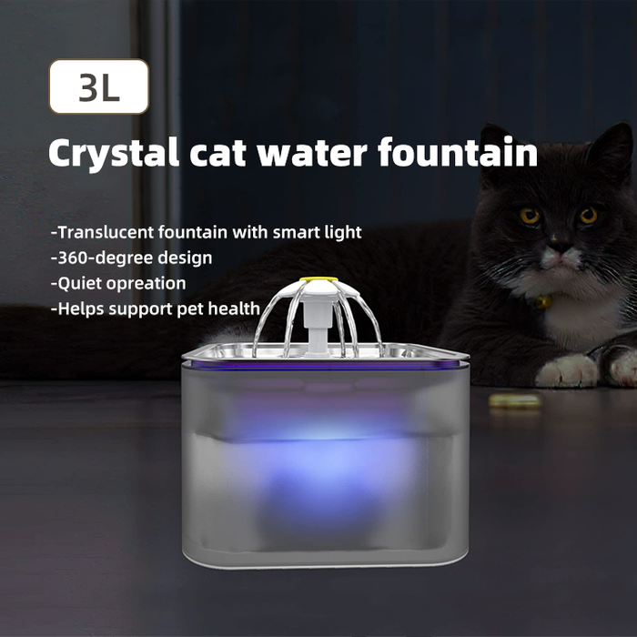 3L Automatic Electric Pet Water Fountain Dog Cat Stainless Steel Feeder Bowl Dispenser