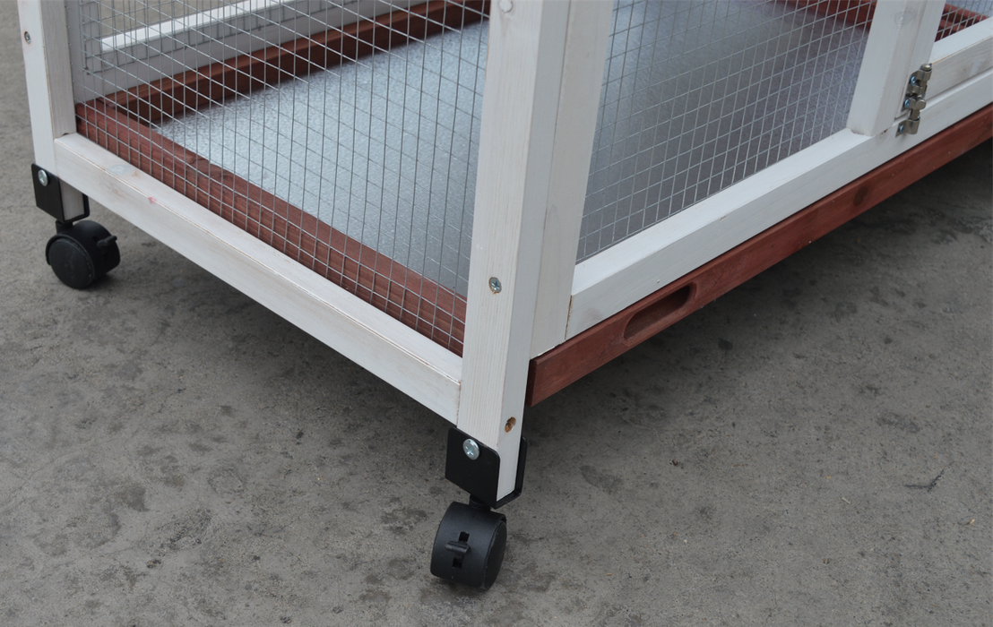 Double Storey Large Rabbit Hutch Guinea Pig Cage , Ferret Cage With Pull Out Tray On Wheels